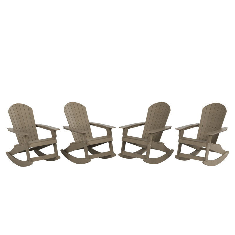 Arrlo Outdoor Adirondack HIPS Rocking Chair, Taupe