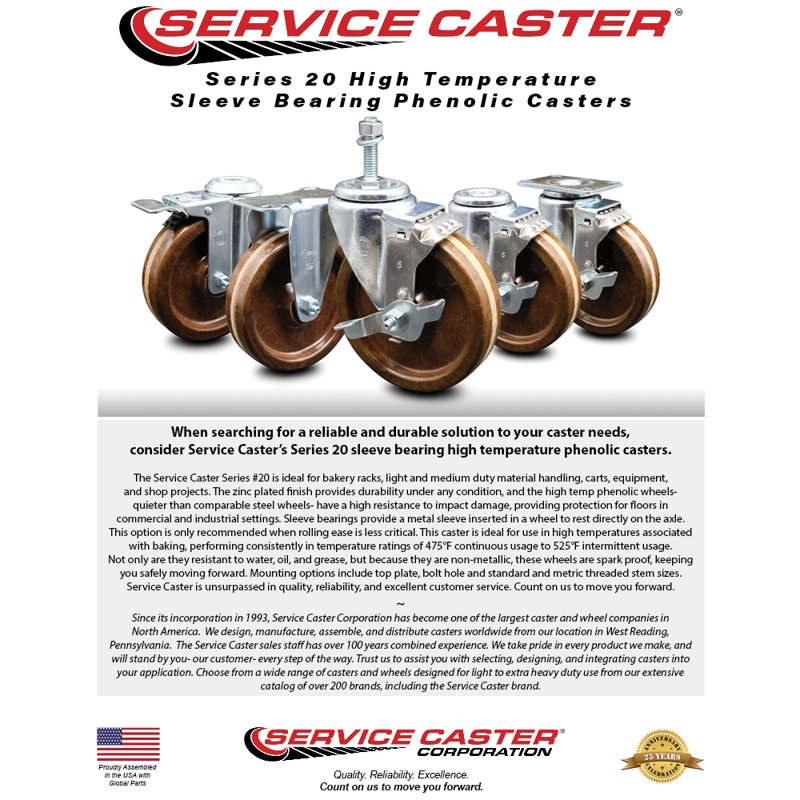 High Temp Swivel Stem Caster