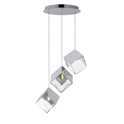 Luminaire suspendu grappe 3 lumières Ice Cube
