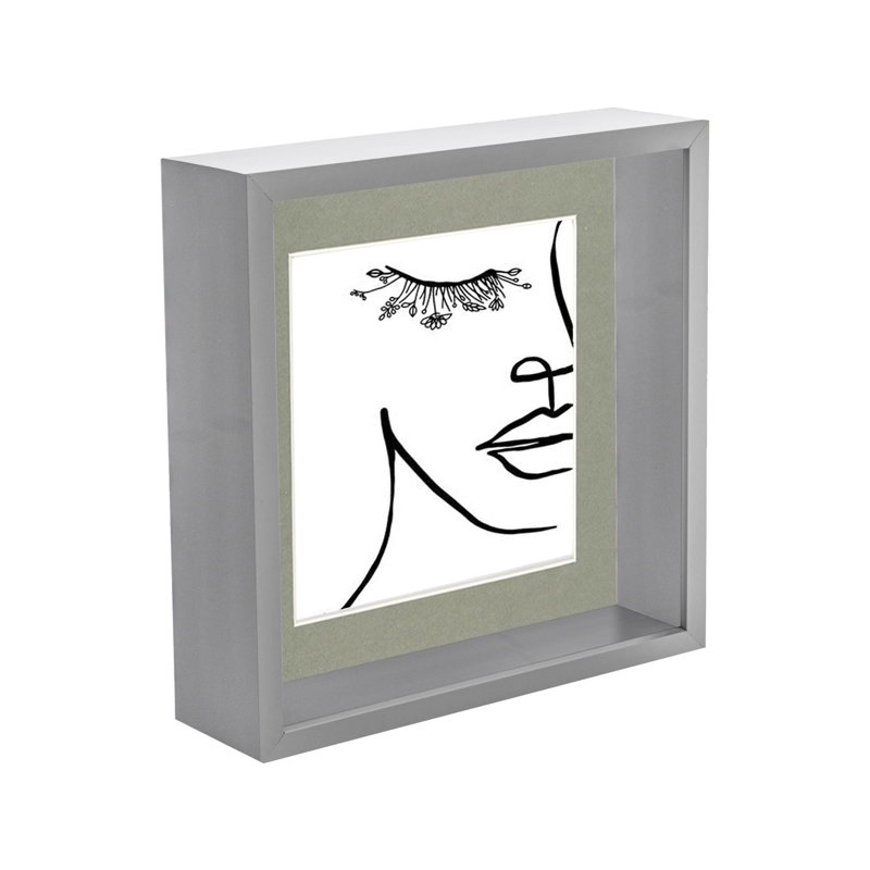 Plastic Box Frame in Grey, 5" x 5"