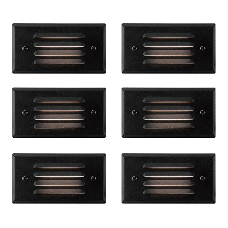 Black Low Voltage Integrated LED Metal Step Light Pack