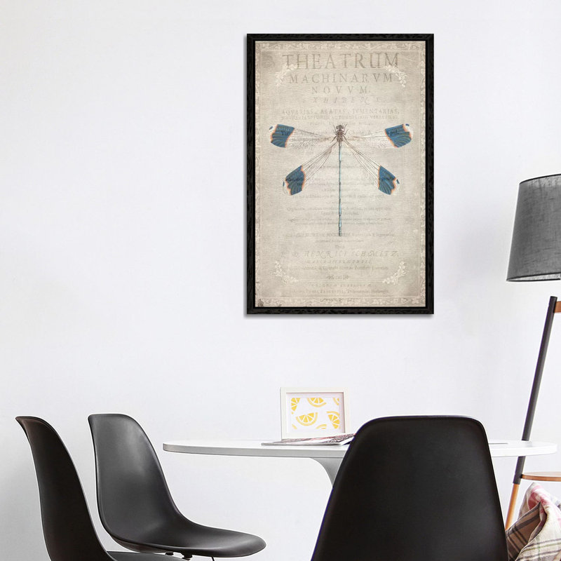 Dragonfly Book I by Kimberly Allen - Print on Canvas, 101.6cm H x 66.04cm W x 3.81cm D, Black Framed
