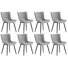 Chaises de salle à manger rembourrées en cuir PU avec chaises à oreilles modernes et pieds en métal