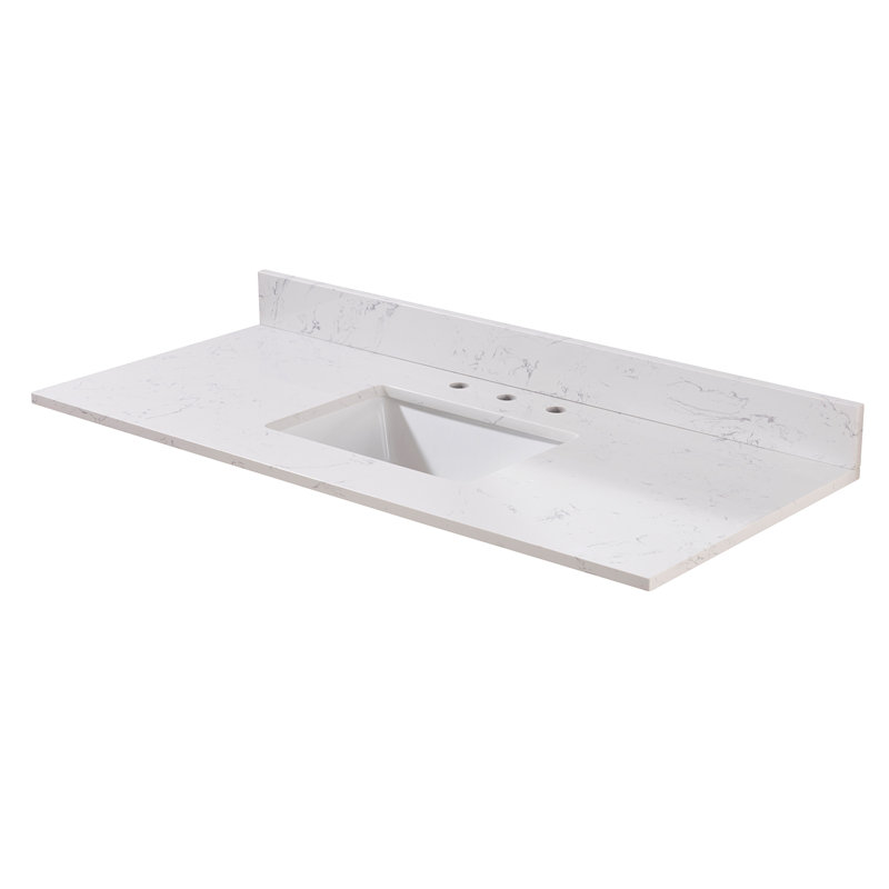 Aosta White 49" Composite Stone Vanity Top with Ceramic Sink