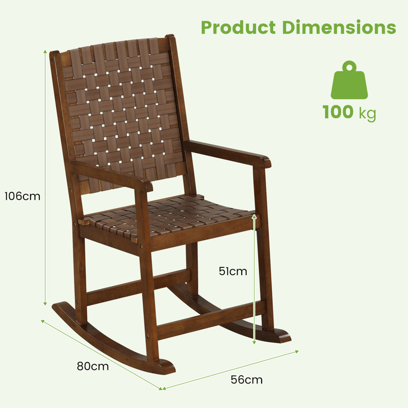 Alrita Solid Wood Rocking Chair