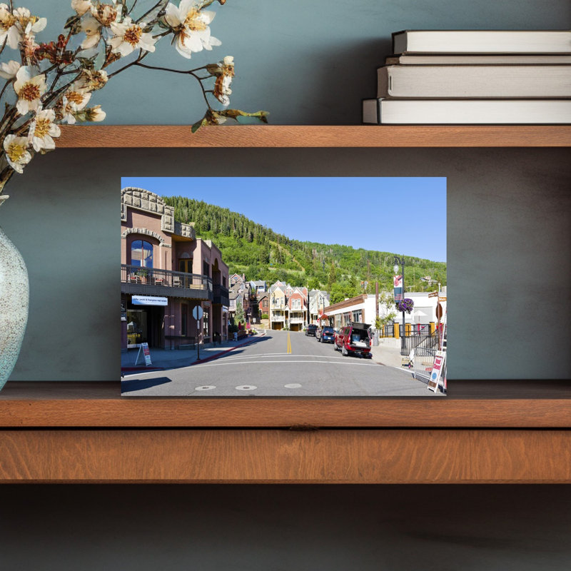 Cars Parked At The Roadside Park City Utah USA by Scott M. Tansey - Wrapped Canvas Print, 30.48 cm H x 45.72 cm W