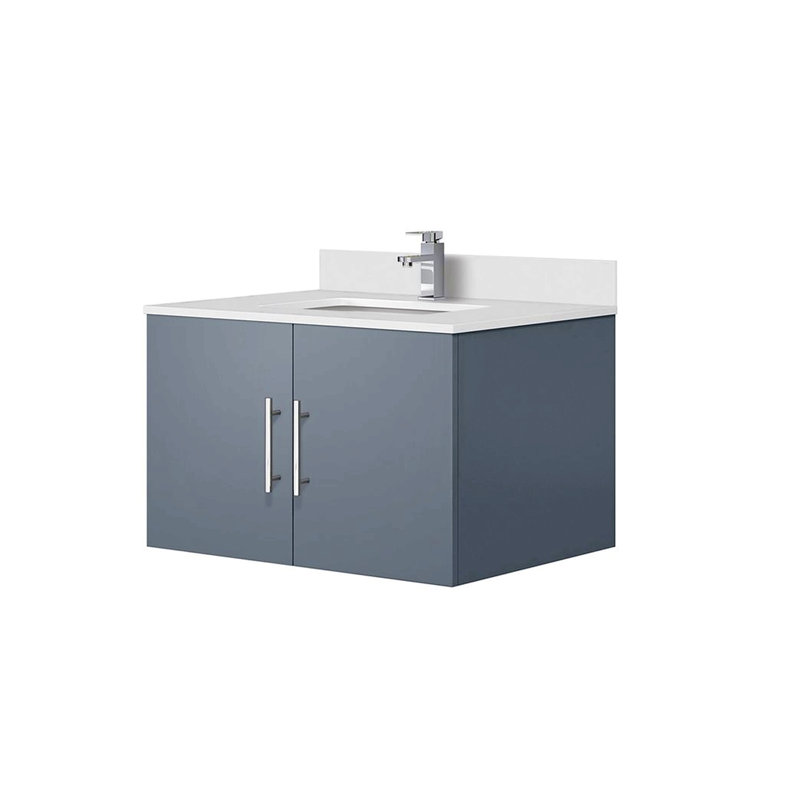 Meuble-lavabo de salle de bain 30 po  X 22 po Ensemble de comptoir et robinet en marbre de culture, Gris, 30"