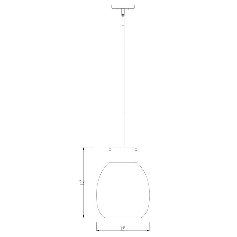Luminaire à pot simple 1 lumières ArAgon, H 16 po x l 12 po x P 12 po, Noir mat + laiton vieilli