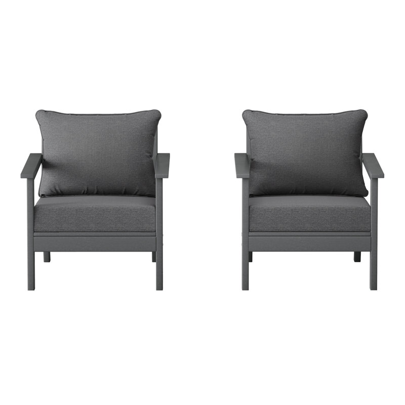 Chaise profonde avec coussins (ensemble de 2), Gris, Gris
