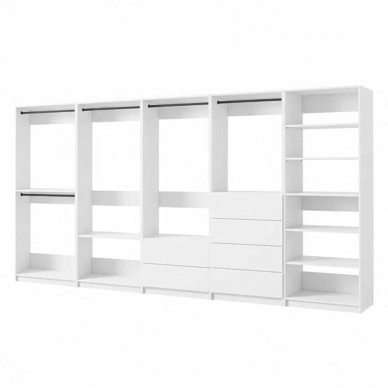 Kalinikos Freestanding Walk in Wood Closet System, White