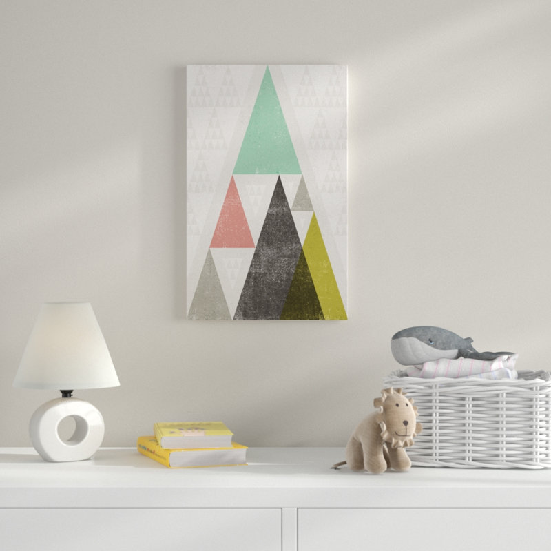 Art sur toile Guarani «Mod Triangles III», H 19 po x l 12 po x P 2 po