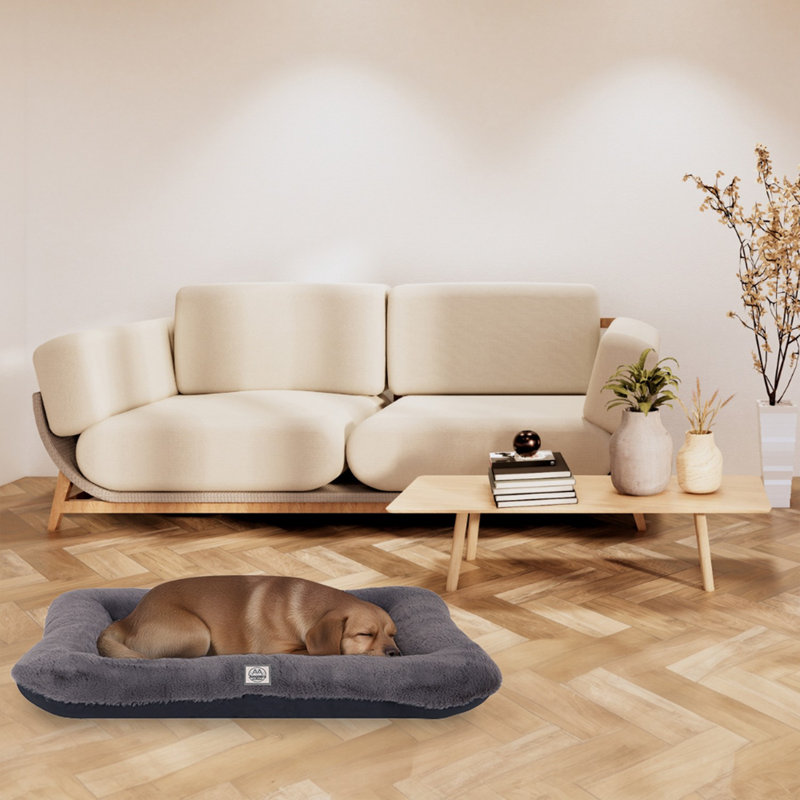 Jungolica Orthopedic Pet Bed, 95cm H x 75cm W x 10cm D, Dark Grey