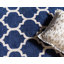 Tapis géométrique bleu foncé / ivoire Ruri-1515331091