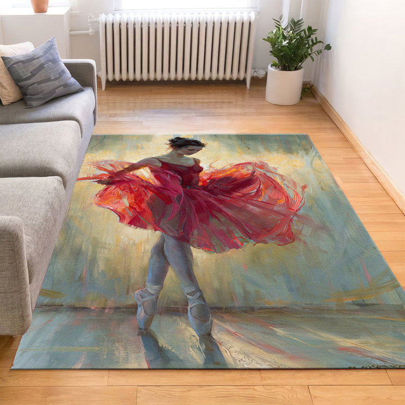 Large With Pile Soft Type Printed Rug Featuring an Intricate Geometric Design Perfect for Adding an Artistic Touch to Any Room in Your Home