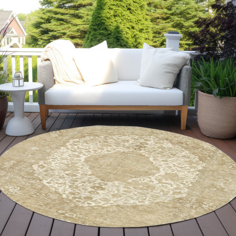Tapis ivoire intérieur / extérieur Naraxa, 8 pi x 8 pi