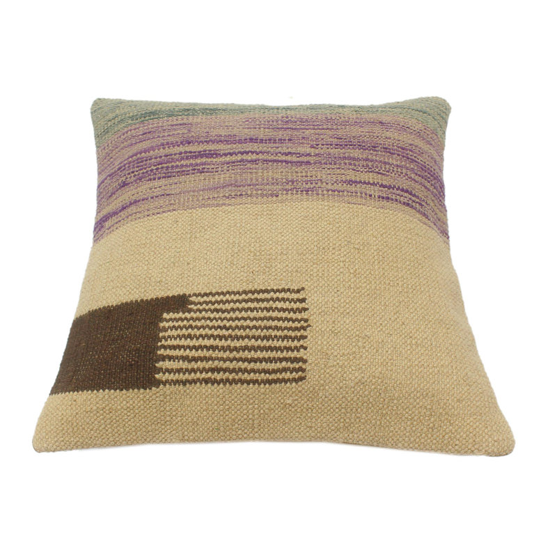 Southwestern Turkish Hand Woven Wool and Cotton Kilim Pillow