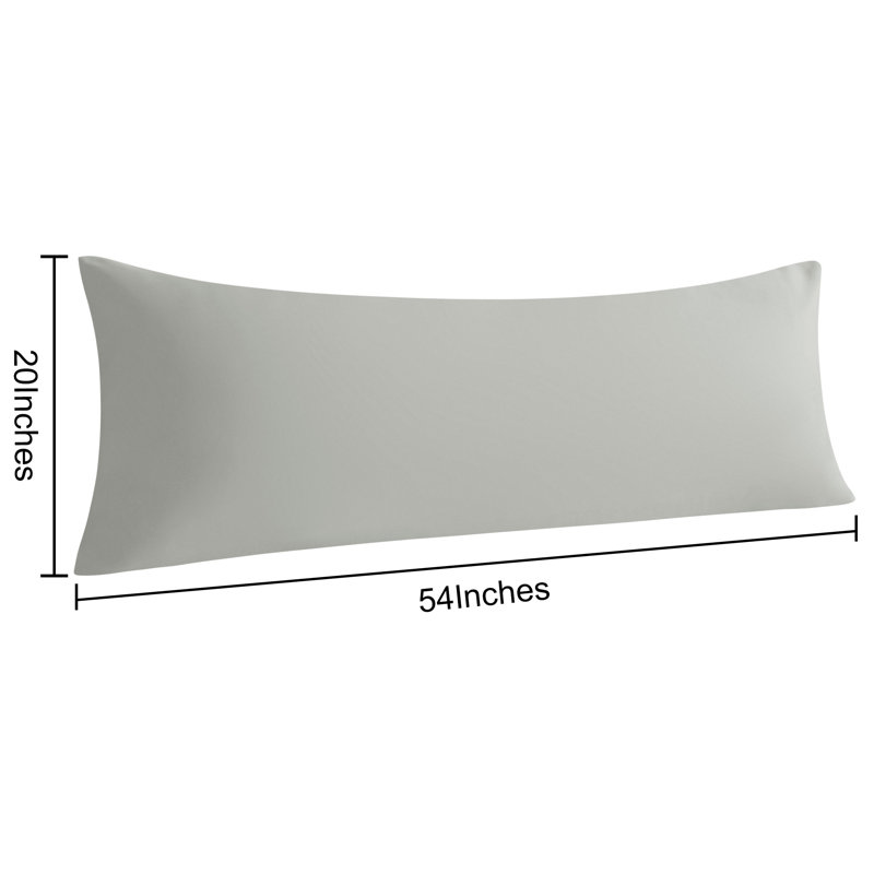 2PC Hypoallergenic Microfiber body pillowcase, Light Gray