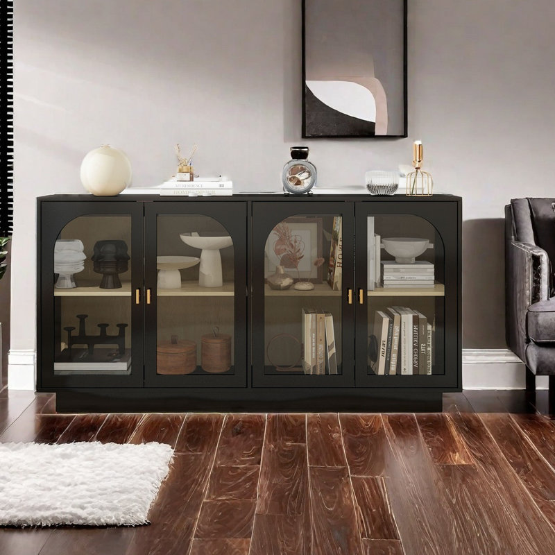 Armoire de rangement avec porte en acrylique pour le salon