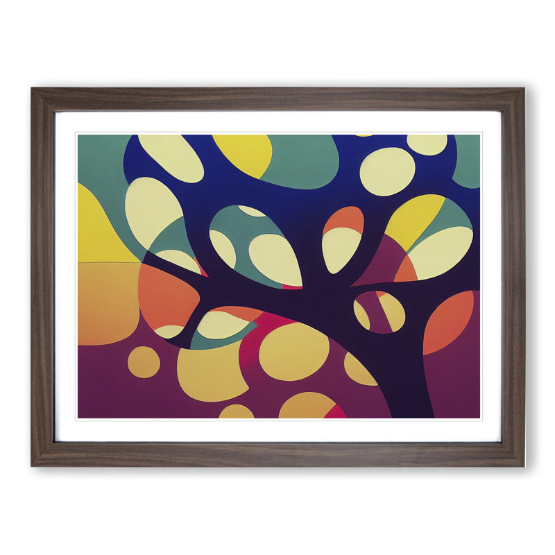Stimulating Abstract Tree - Framed Print, 46cm H x 64cm W x 2cm D, Walnut Framed