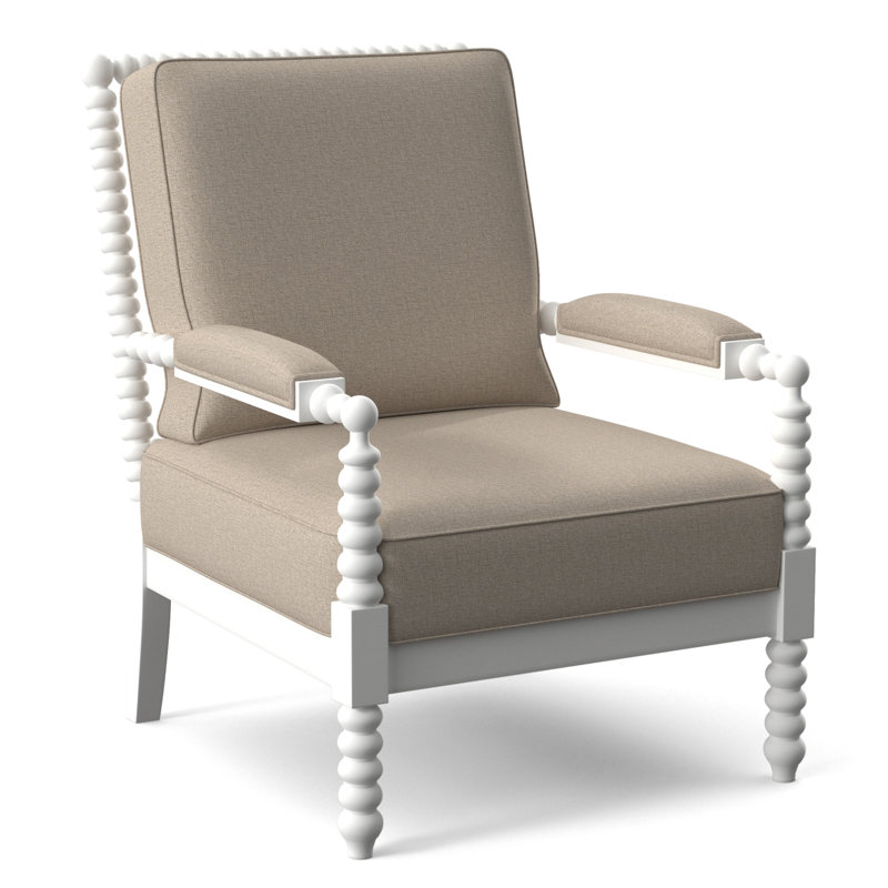 Fauteuil Jamilla Sabrina, Finition blanc givré, Performance Crypton coquille d'œuf; 0884-93