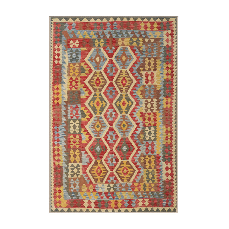 Tapis orange/brun/jaune contemporain Geronimo, Rectangle 3 pi x 5 pi