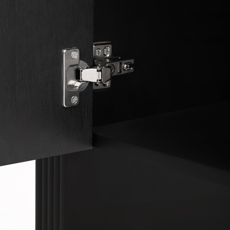 Armoire de rangement décorative Wave, Noir