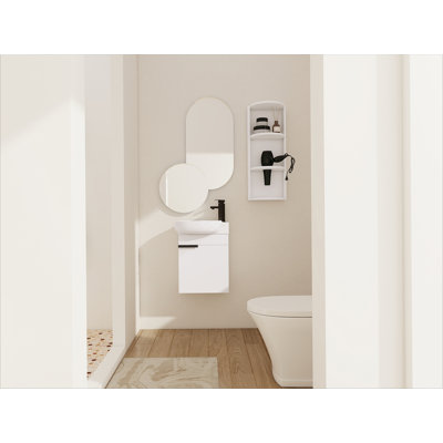 Meuble-lavabo avec lavabo et support de rangement pour petite salle de bain