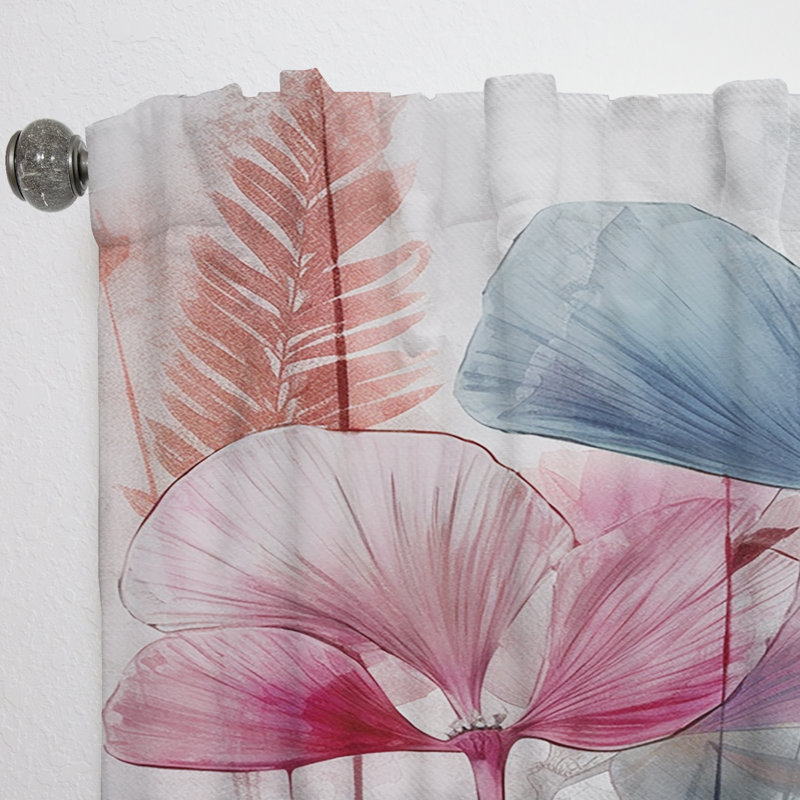 Keyontay - Ginkgo Leaves Tropical III - Rideau traditionnel en velours - obscurcissant - 1 panneau, L 52 po x L 95 po