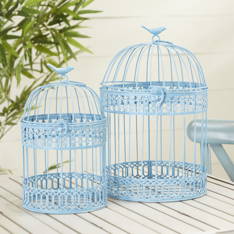 Armbrecht Animals Decorative Bird House Or Cage, Blue