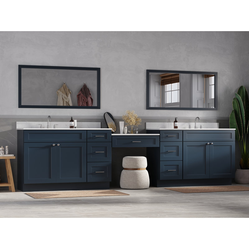 Meuble-lavabo double Disar, Bleu
