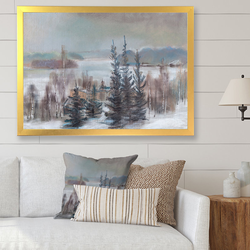 Dodson - Art mural sur toile traditionnel, Encadrement doré, H 16 po x l 32 po x P 1 po