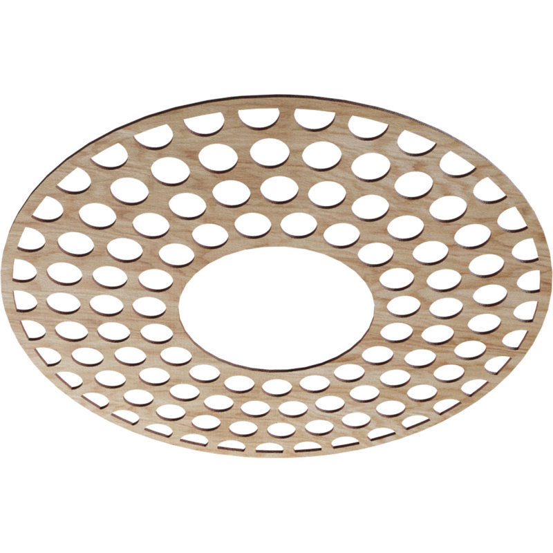 Médaillon de plafond en bois Fink, Chêne rouge, H 36 po x l 36 po x P 0,25 po