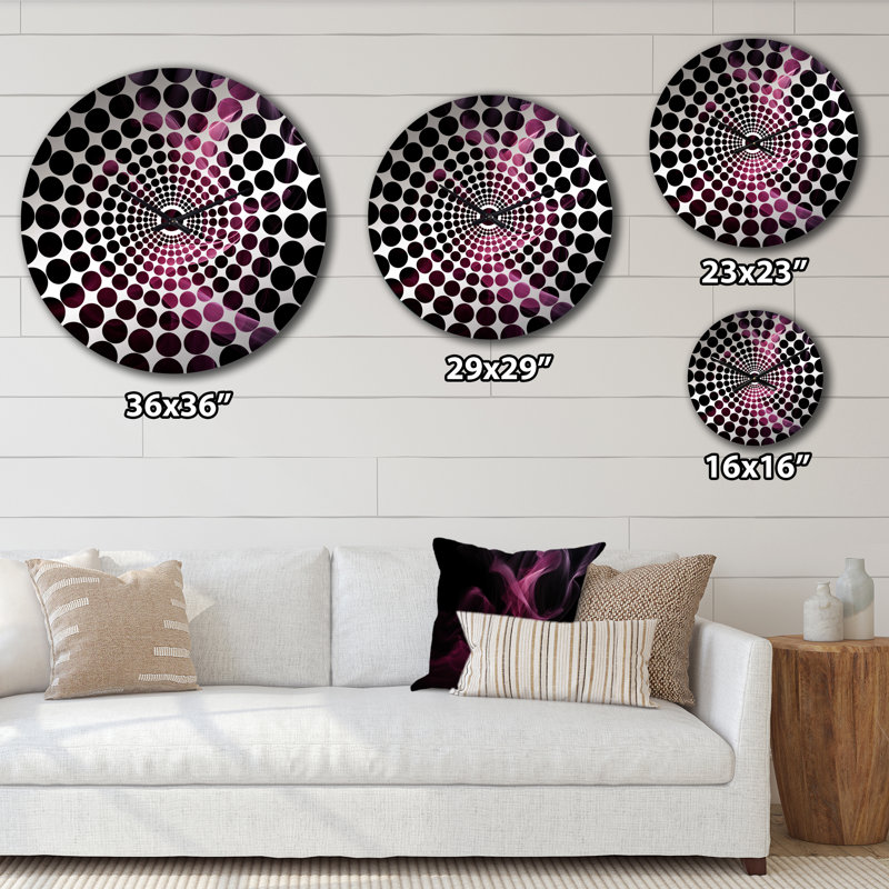Horloge murale rose et noire, Grand