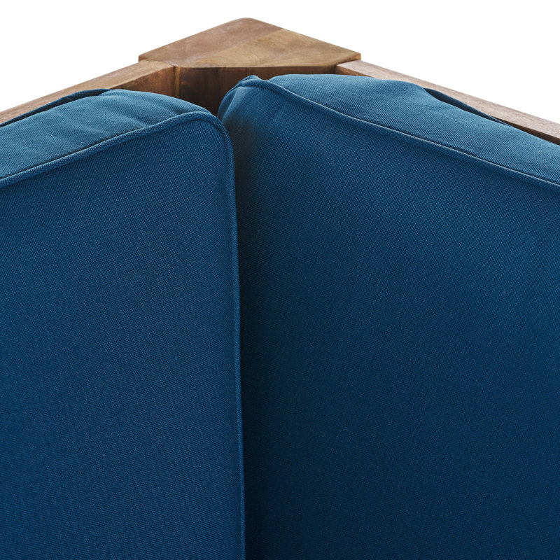 Ensemble de conversation modulaire avec coussins 5 pièces Bevelyn, Bleu