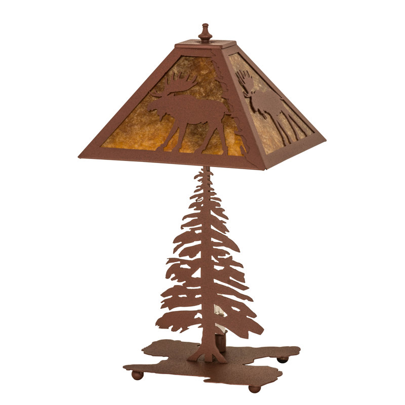 Rustic Lodge Table Lamp, Amber