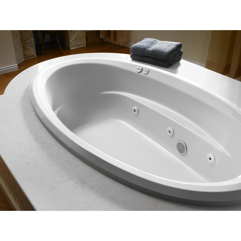 Signature® 60" x 42" Drop In Bathtub, White, Yes, Right