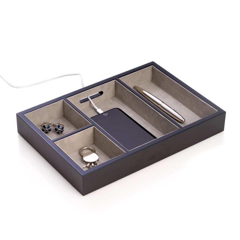 Plateau de rangement pour bijoux Valet, Noir mat