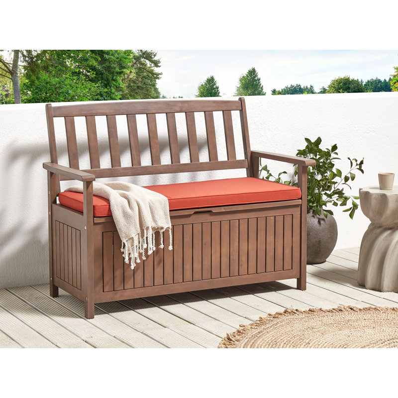 Esperance Solid Wood Acacia Outdoor Bench, Red, Dark Brown