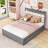 Queen 2 Drawers Platform Bed with Twin-XL Trundle and Built-in Sockets & USB Ports-298169958