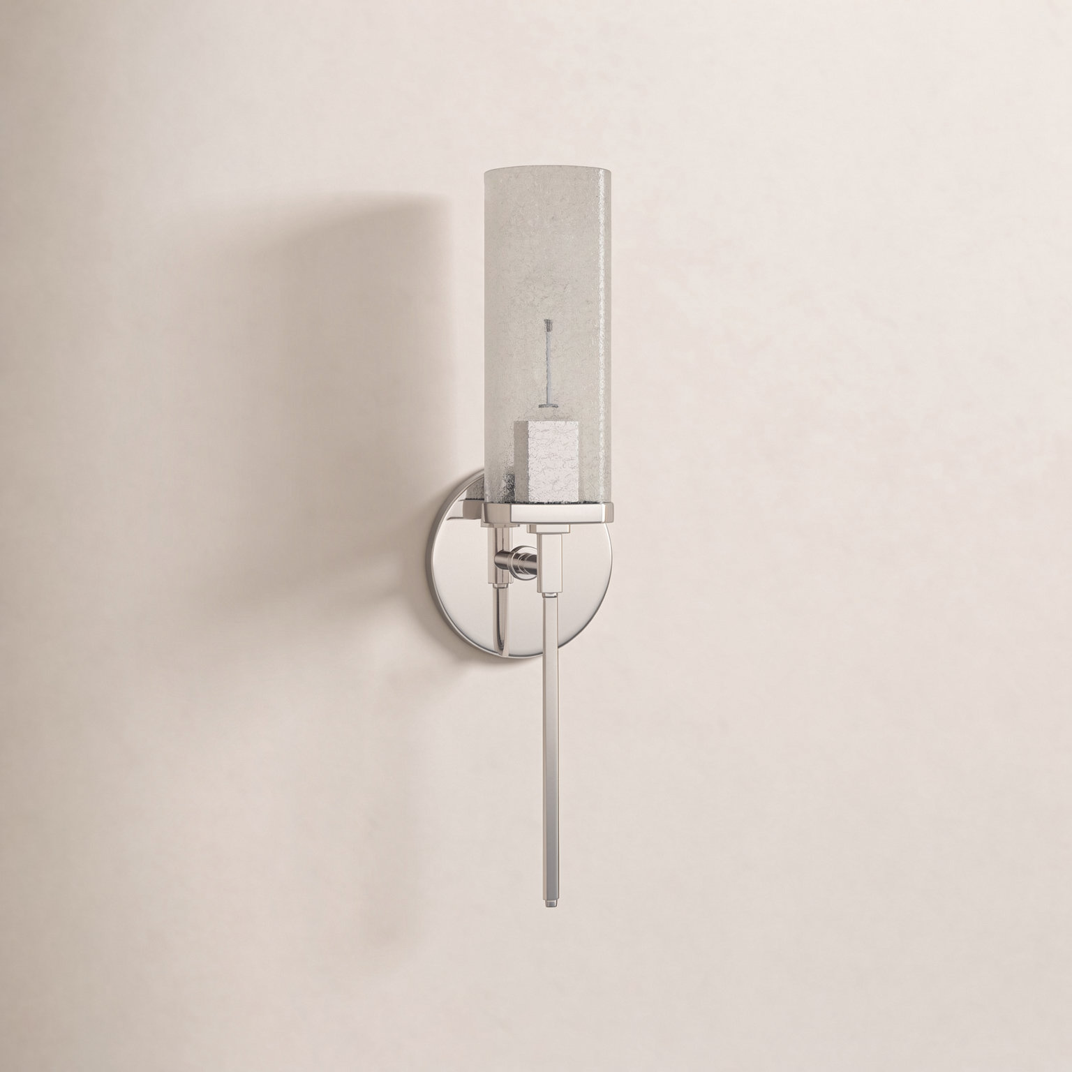 Single Light Glass Dimmable Wallchiere, Polished Nickel