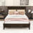 Wooden Platform Bed with Tapered Legs and Headboard-719084264-719084261