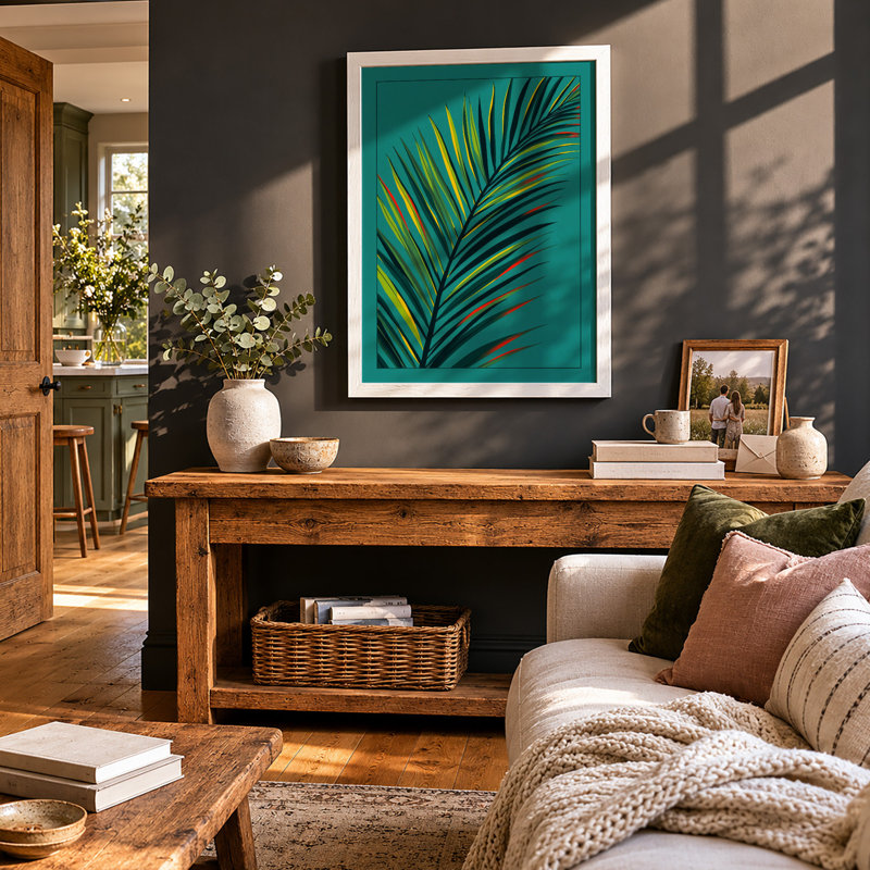 Palm Frond Study Botanical - Print, A4 - 29.7 x 21.0 cm, White