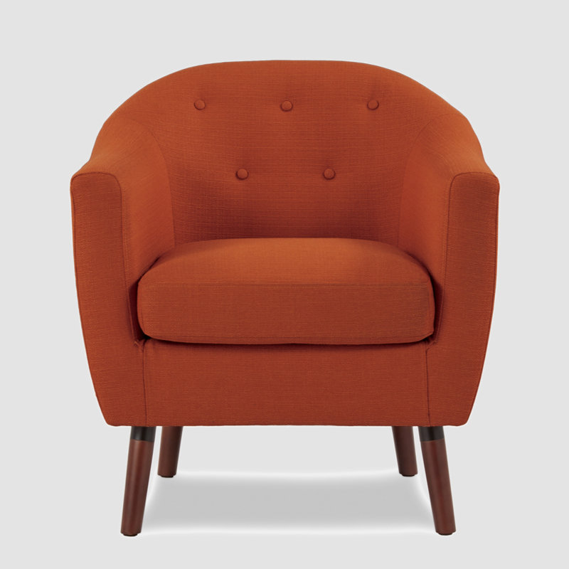 Bradyn Upholstered Barrel Chair, Orange Duplicate