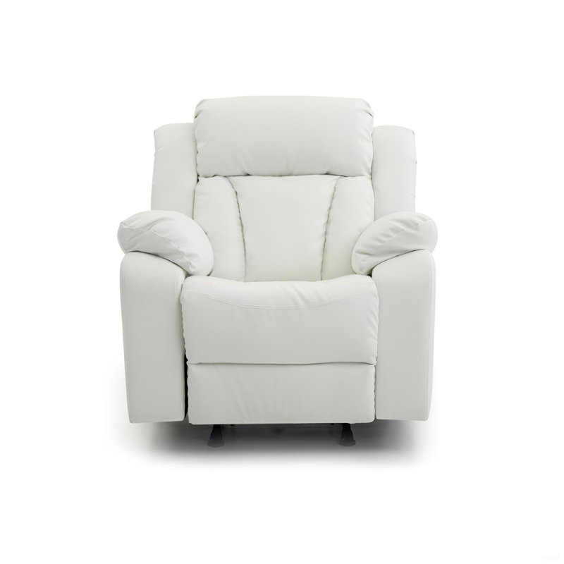 Élégant fauteuil inclinable avec accoudoirs rembourrés, Blanc