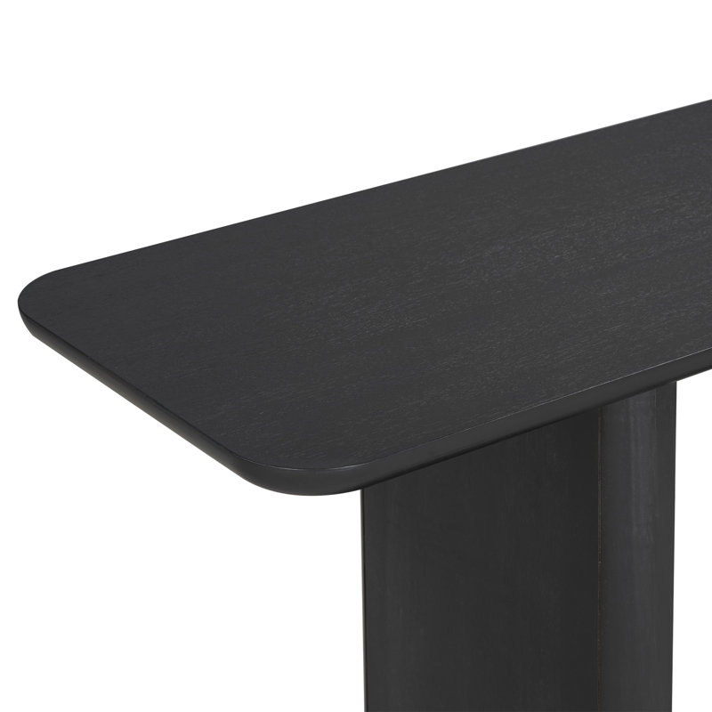 Elegant Minimalist Console Table with Curved Corners, Wood Veneer,U-Base Design for Easy Placement ,Perfect for Displaying Your Treasures,Simple Assembly