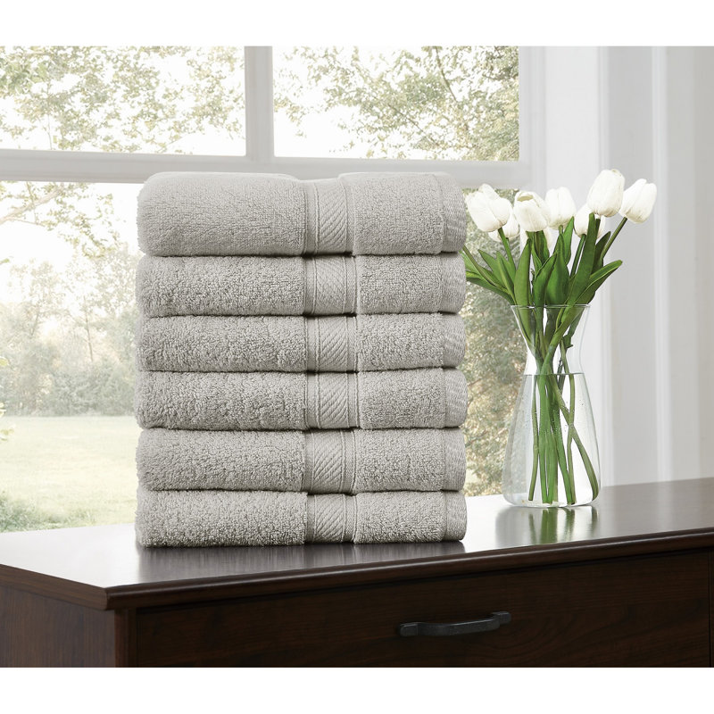  Regal Plush Towel Sets, Light Gray, Hand Towel - 6 Pack