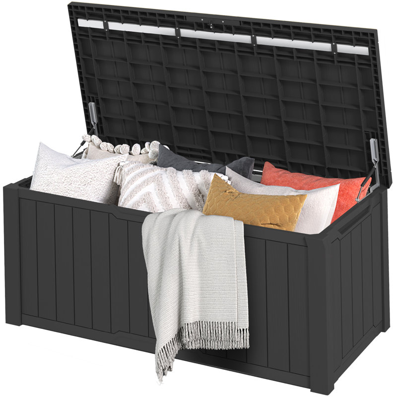 Balconera 143cm W 870L Lockable Deck Box, Black
