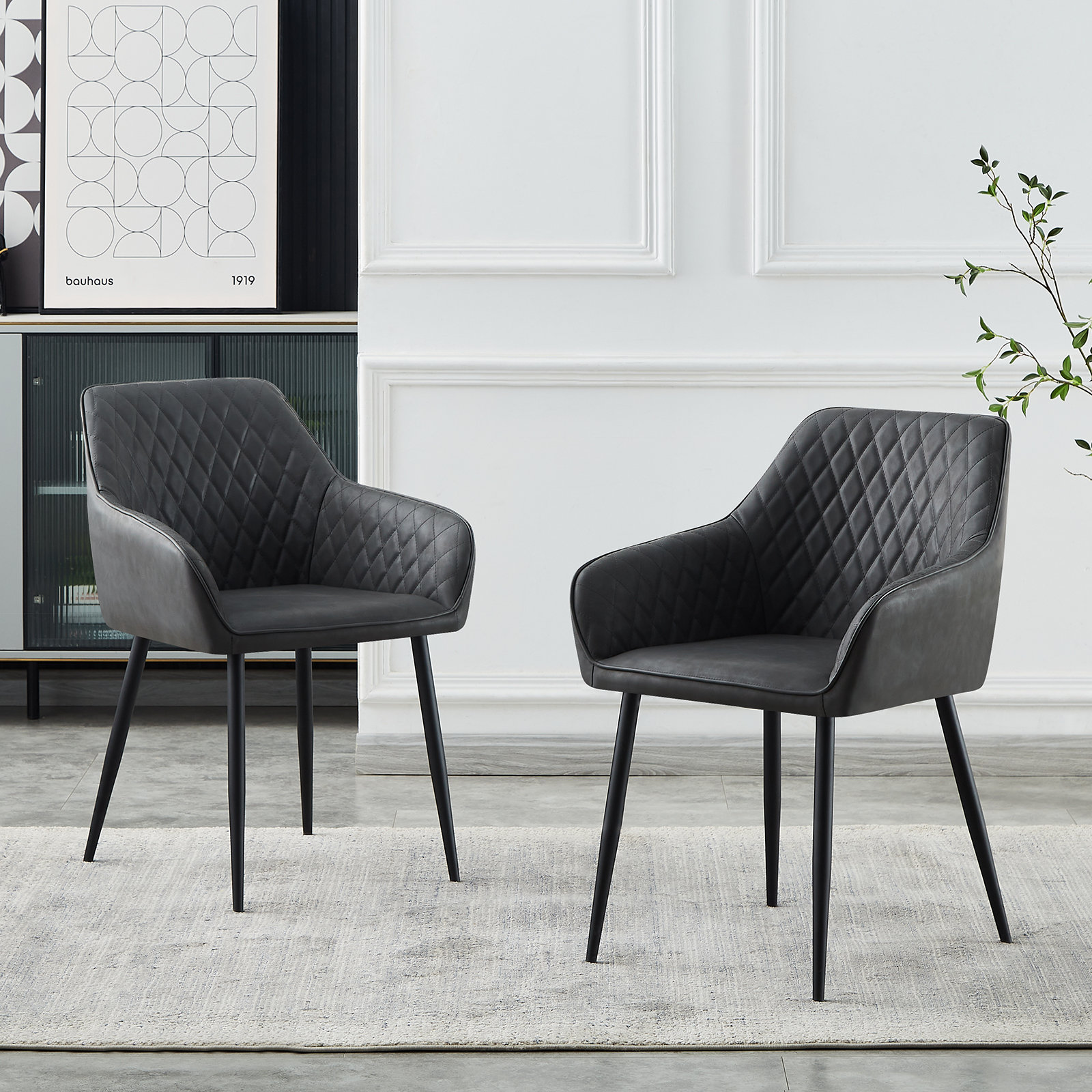 George Oliver Kahyla Faux Leather Arm Chair Dining Chair Reviews