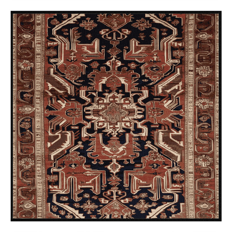 Tapis brun lavable à la machine, Carré 5 pi