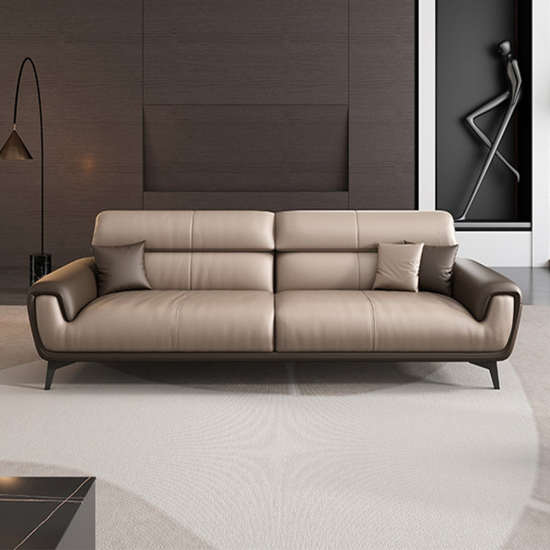 Causeuse-coussin standard en cuir véritable kaki
